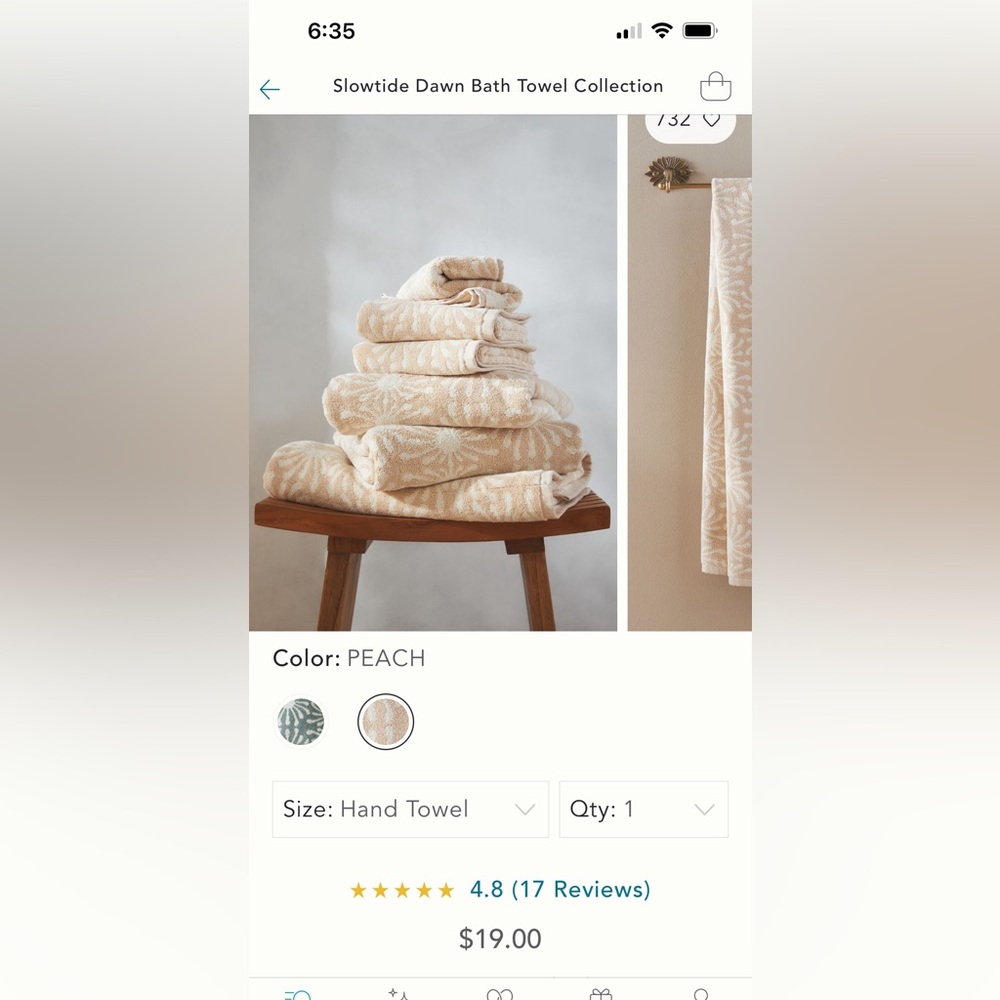 Anthropologie slow tide hand towel
